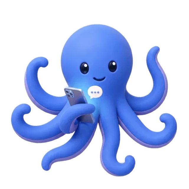 The Octabiz octopus on the phone